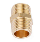 Brass Pipe Fitting, Hex Nipple, 5/8&quot; x 5/8&quot; NPT Male Pipe Adapter