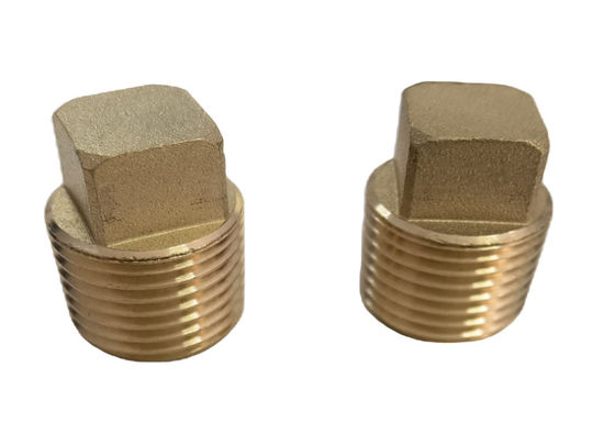 1/2" NPT Male Brass Tube Fitting Square Head Plug Solid