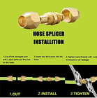 Soild Brass Tube Fitting HPT Air Reusable Hose Splice Kit 1/4 Inch