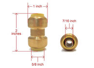 CNC Half Inch Brass Coupling , ASSE 1061 Brass Pipe Coupling