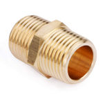 Brass Pipe Fitting, Hex Nipple, 5/8&quot; x 5/8&quot; NPT Male Pipe Adapter
