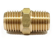Pipe Fitting and Air Hose Fitings, Hex Nipple Coupling - 1/4-Inch NPT x 1/4-Inch NPT,Solid Brass, Male Pipe