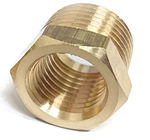 1/4&quot; x 3/8&quot; Brass Hex Bushing, Female Pipe x Male Pipe, NPT