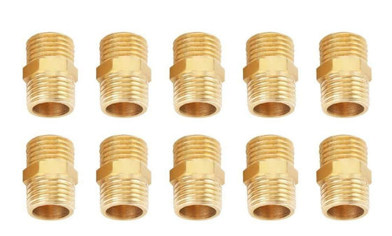 1/4'' X 1/4'' BSP Brass Tee Fitting , Male Hex Nipple Coupling