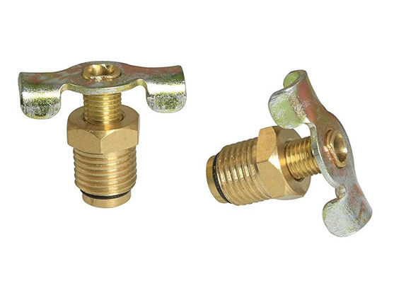 1/4'' Brass Air Hose Fitting , NPT Male Air Compressor Blowdown Valve With Handle