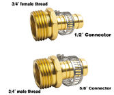 1/2&quot; Brass Garden Hose Repair Connector , Mender Male Female Connector