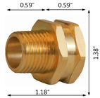 GHT To NPT Brass Tap Connector , 3/4&quot; Female To 1/2&quot; Male Garden Hose Adapter