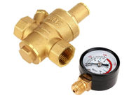 Adjustable DN15 Brass Water Pressure Regulator With Gauge Meter