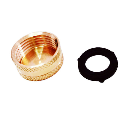 3/4" Lead Free Brass Garden Hose End Caps With Washers