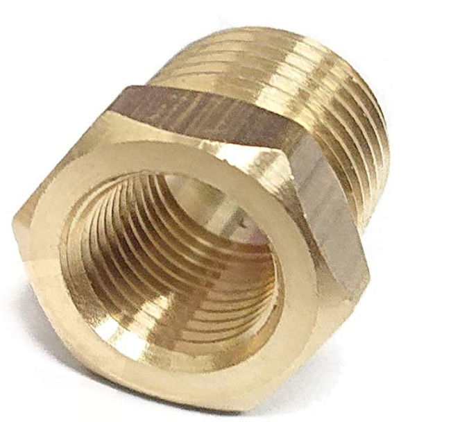 1/8&quot; x 1/4&quot; Brass Hex Bushing, Female Pipe x Male Pipe, NPT