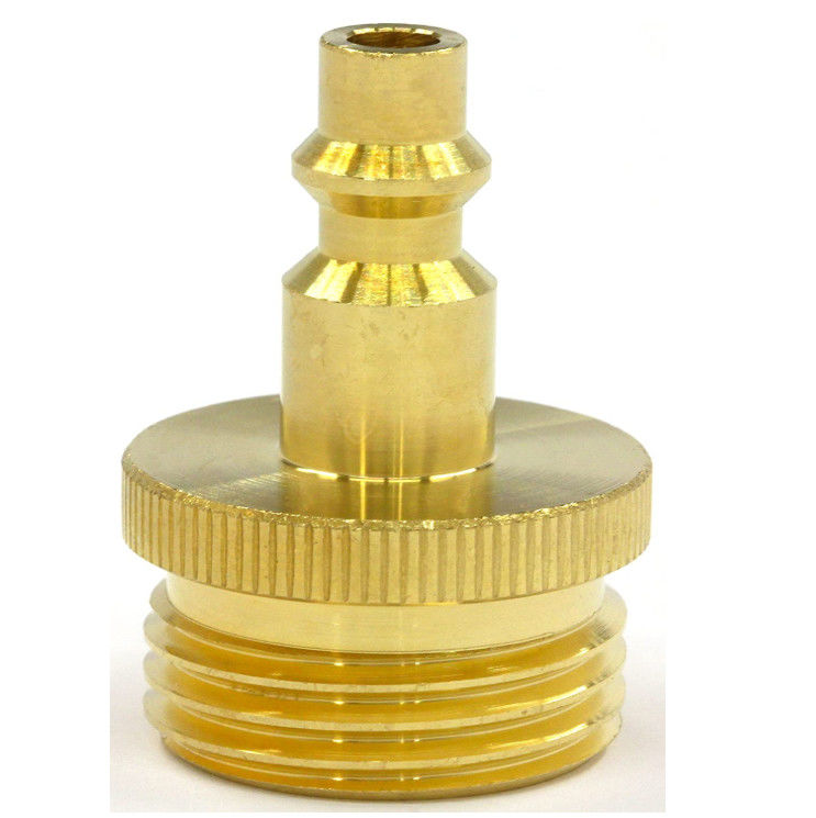 Brass CNC Air Compressor Quick Connect Plug , 3/4in NPT Water Line Blow Out Adapter
