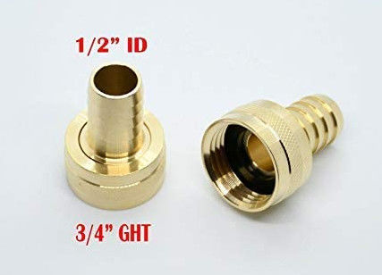 1/2&quot; Barb 3/4&quot; Female GHT Brass Hose Fittings For Faucets
