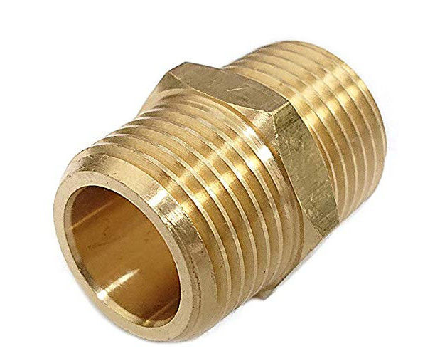 3/4&quot; NPT Brass Tube Fitting Hex Nipple Male Pipe Adapter