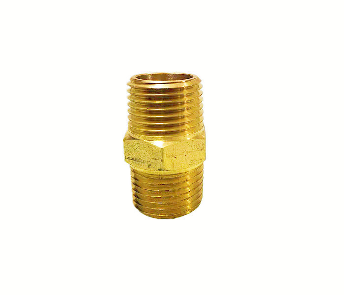 1/2&quot; X 1/2&quot; Brass Hex Nipple , 250F Npt Male Thread Brass Fittings Connector Pipe Adapter