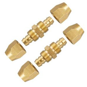 Soild Brass HPT Air Reusable Hose Splicer Repair Kit,Air Hose Fitting for 1/4-Inch ID Hose